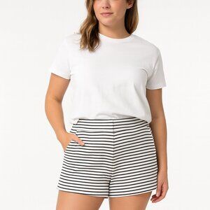BCBGMaxazria Black White Striped Shorts Size Medium